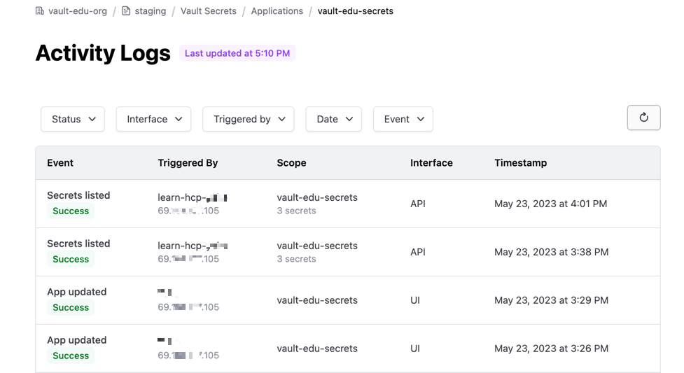 Activity Logs